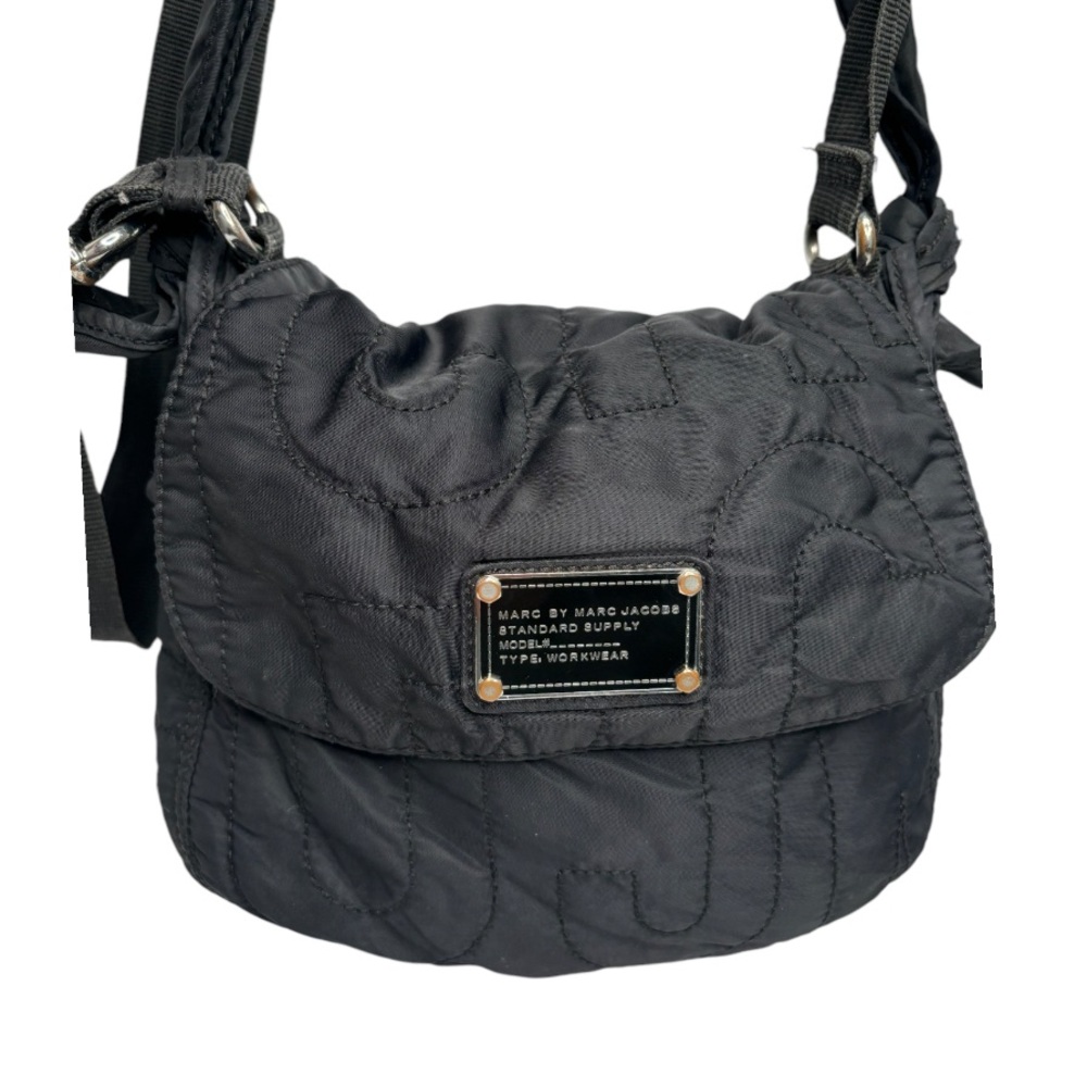 Marc By Marc Jacobs Signature Quilted Flap Over Black Nylon Crossbody purse bag - Picture 8 of 16